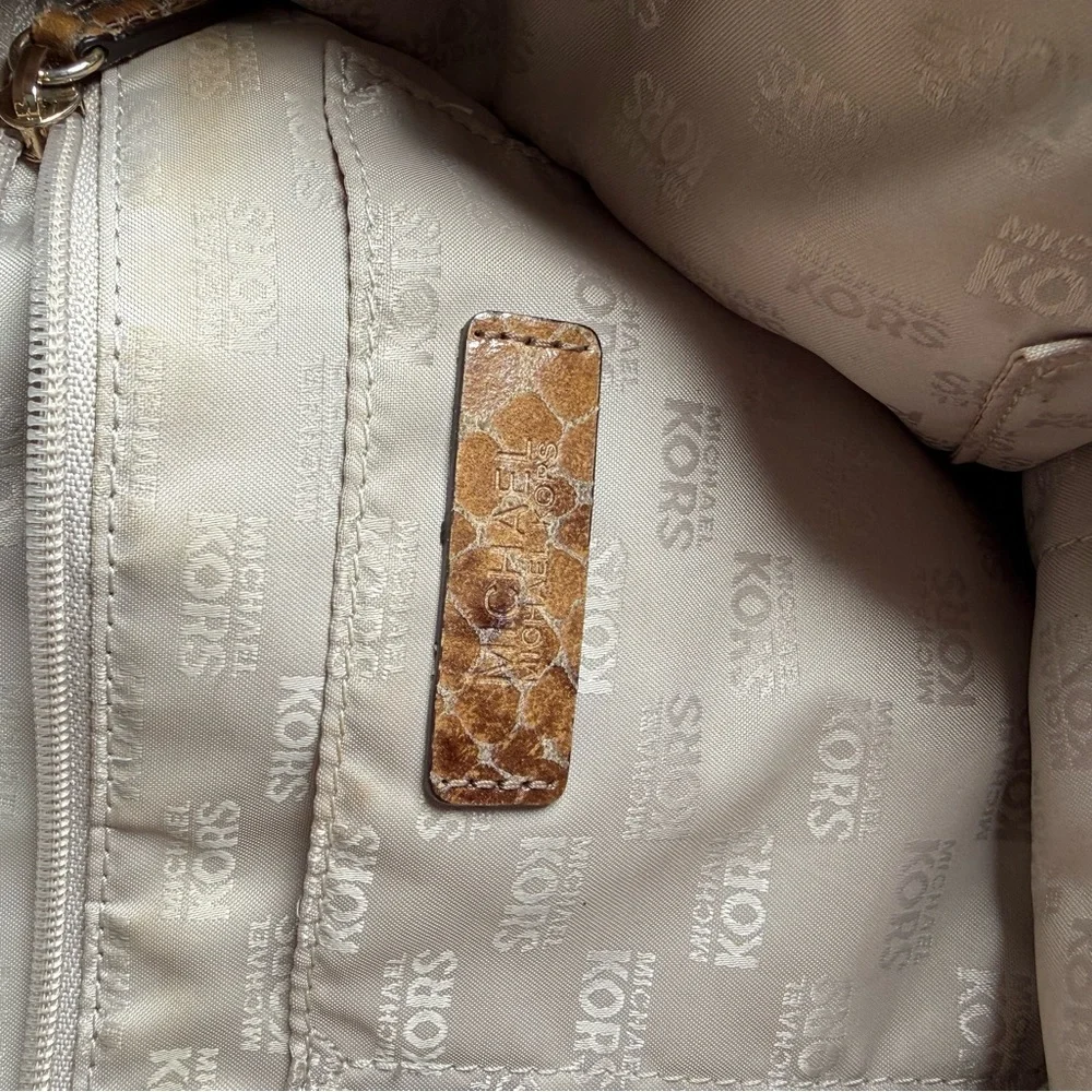 Michael Kors Snakeskin embossed leather‎ tote/shoulder bag
